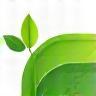 Abstract icon representing sustainability or a green leaf